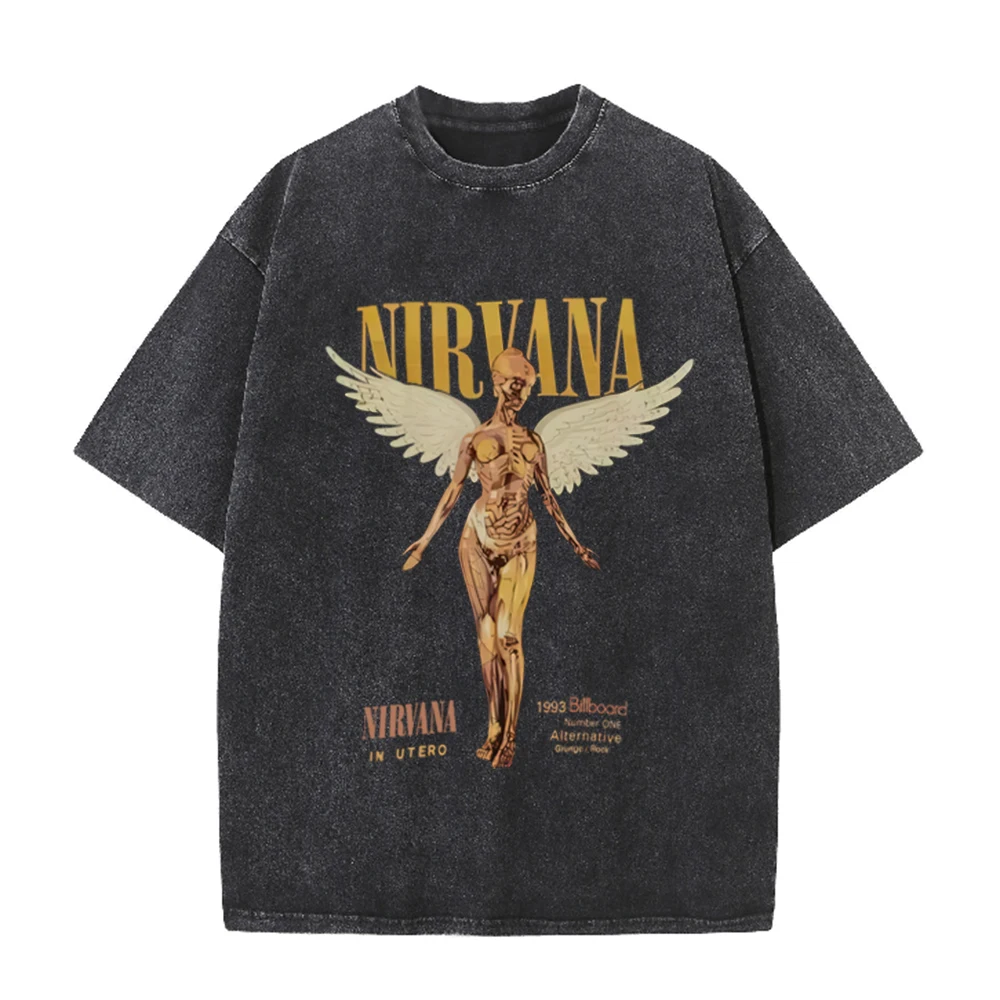 Retro Acid Wash Oversized T-sh - Acid Wash Vintage Graphic T Shirt ulasan dan harga
